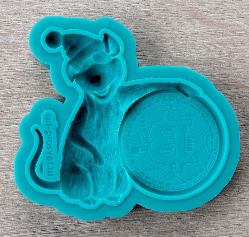 

Молд Арт-студия ПроСвет Крыса с Биткоином M ARTMD1061, Зеленый