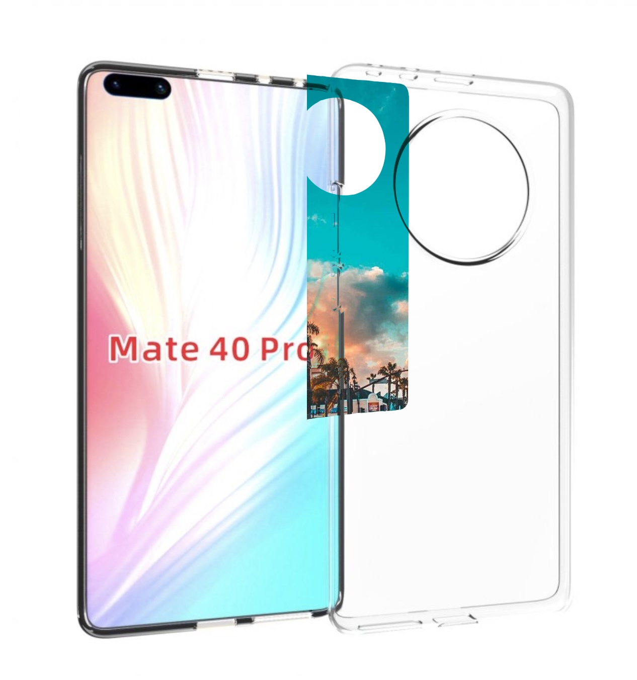 

Чехол MyPads дорога-в-лос-анджелес для Huawei Mate 40 Pro (NOH-NX9), Прозрачный, Tocco