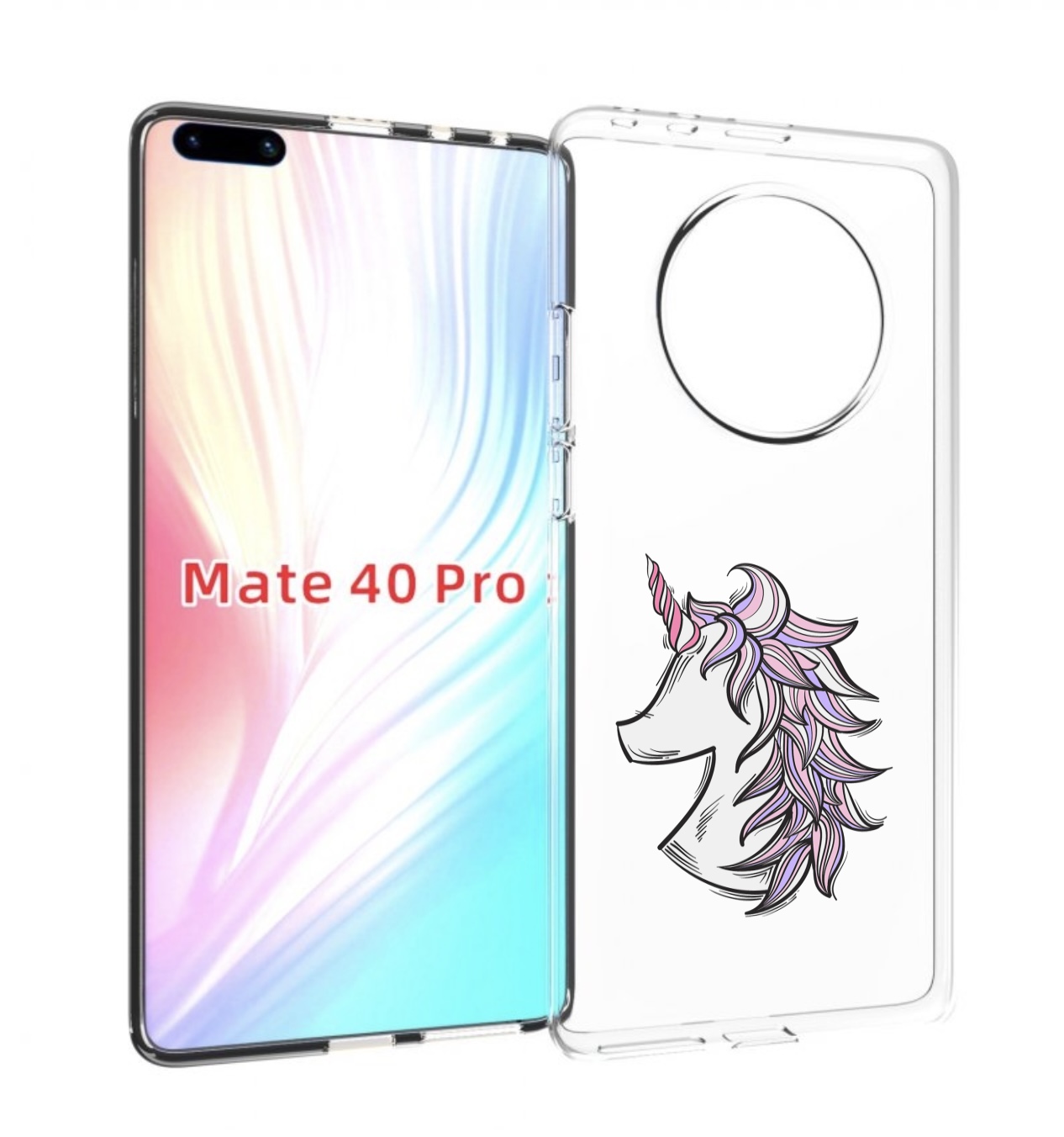 

Чехол MyPads единорог-рисунок для Huawei Mate 40 Pro (NOH-NX9), Прозрачный, Tocco