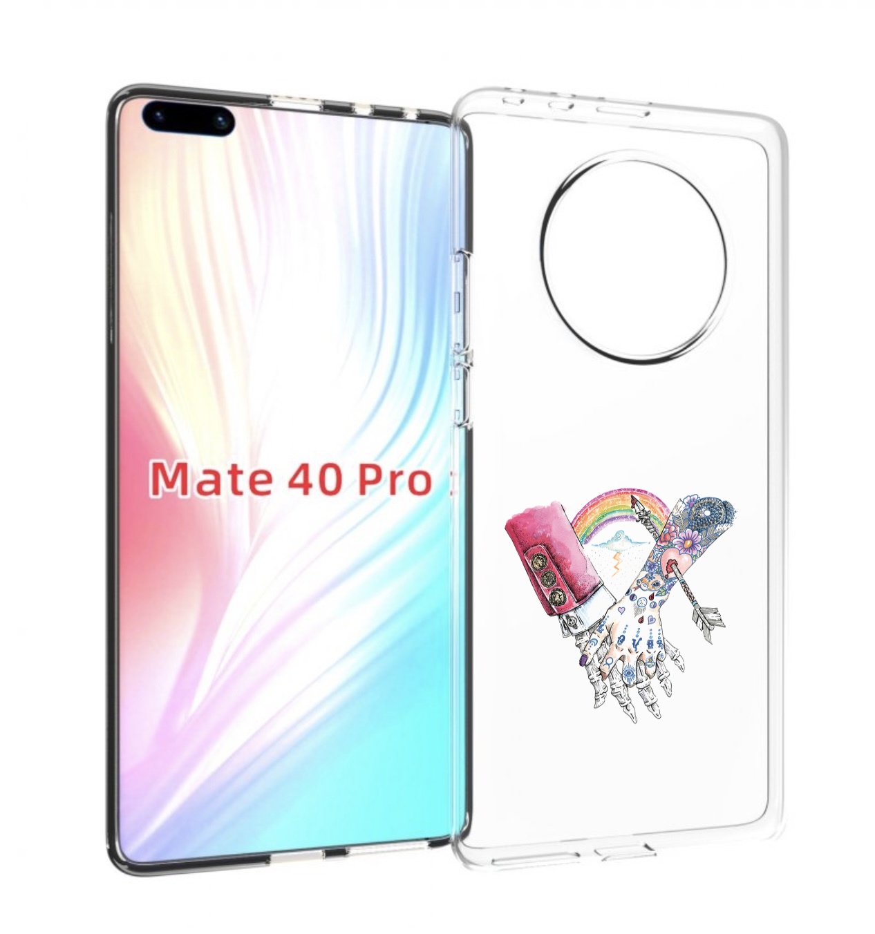 

Чехол MyPads абстракция руки в татуировках для Huawei Mate 40 Pro (NOH-NX9), Прозрачный, Tocco
