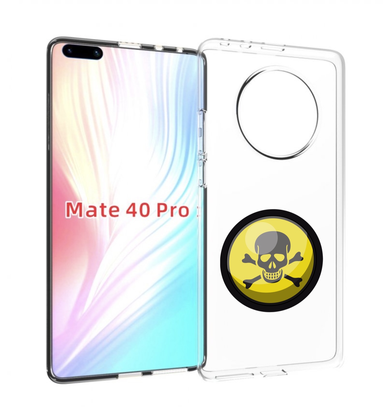 

Чехол MyPads желтый-череп для Huawei Mate 40 Pro (NOH-NX9), Прозрачный, Tocco