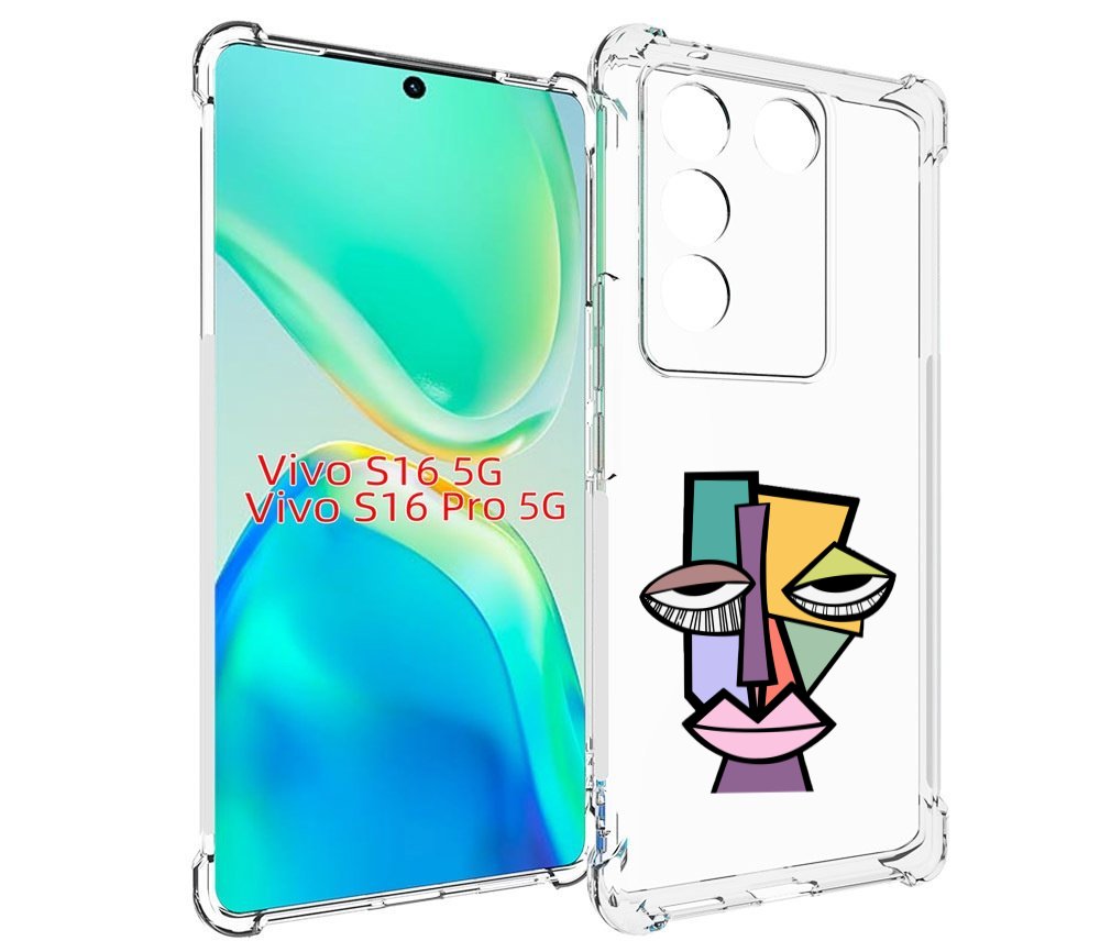 

Чехол MyPads лицо из квадратиков с глазами женский для Vivo S16 5G / S16 Pro 5G / V27 /..., Tocco