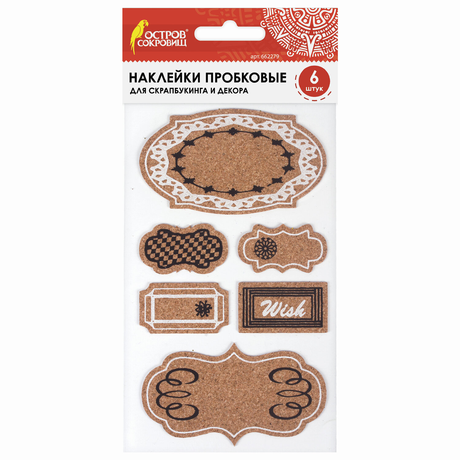 

Наклейки пробковые д/скрапбукинга и декора ТАБЛИЧКИ 6шт с рисунком ОСТРОВ СОКРОВИЩ 662279, Разноцветный