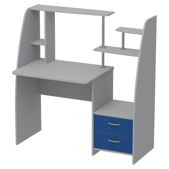 

Компьютерный стол ДКС-21 124/60/130 см Серый + Синий