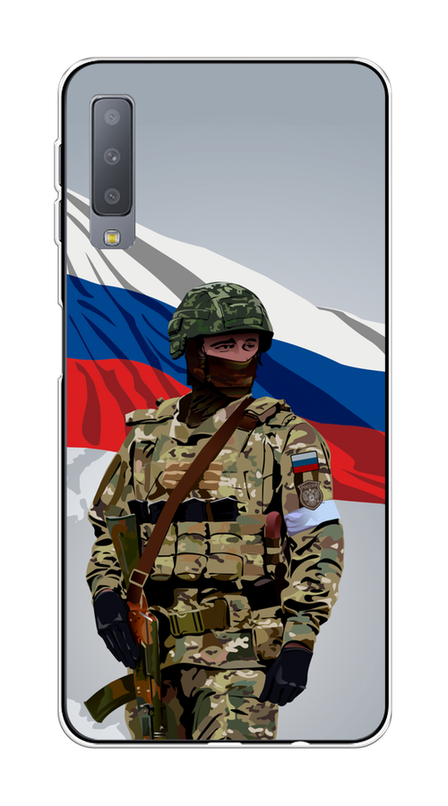 

Чехол Awog на Samsung Galaxy A7 2018 "Солдат с флагом", Белый;синий;красный;зеленый, 26750-1