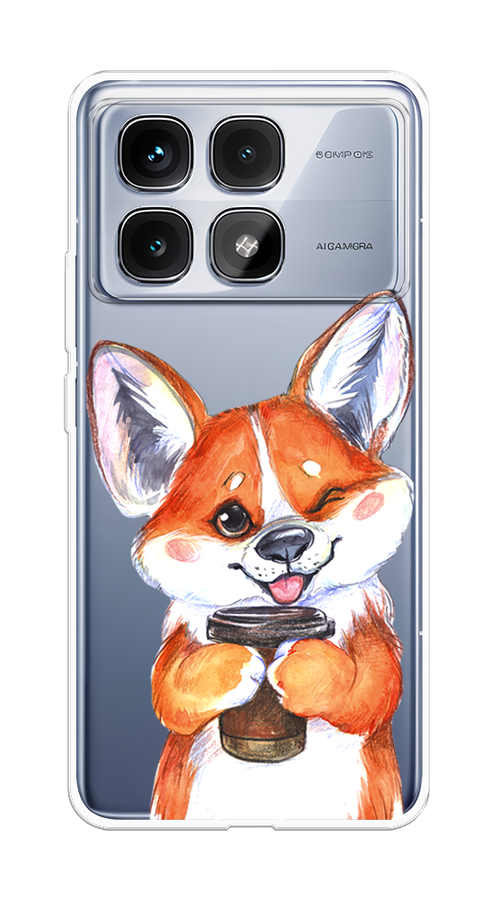 

Чехол на Xiaomi Redmi K70 Ultra "Корги с кофе", Оранжевый;белый, 323050-1