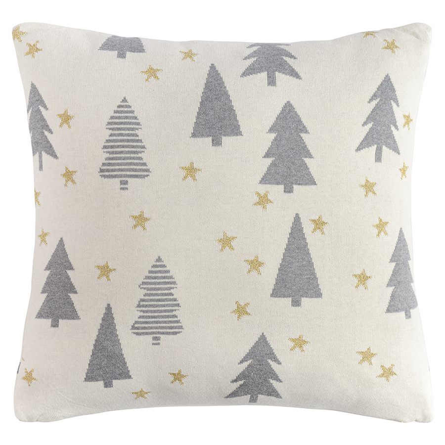 

Подушка вязаная Tkano Magic forest New Year Essential 45х45 см, Серый