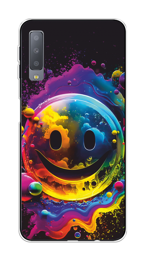 

Чехол Awog на Samsung Galaxy A7 2018 "Кислотный смайл", Фиолетовый;желтый;синий, 26750-1