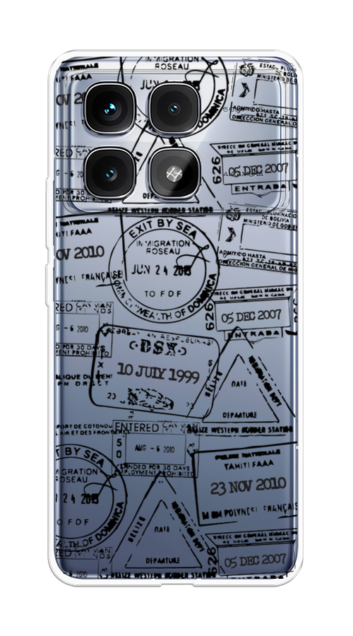 

Чехол на Xiaomi Redmi K70 Ultra "Visa stamps 2", Белый;черный;серый, 323050-1