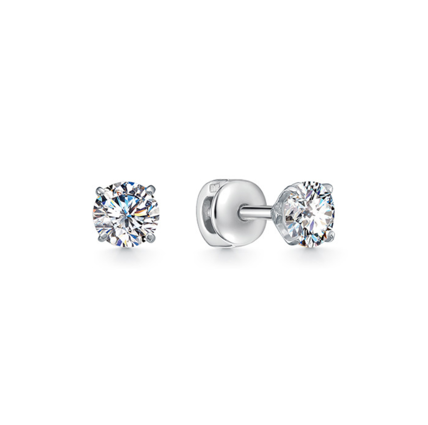 

Серьги пусеты из серебра Argentum Z2-10976, фианит, Z2-10976