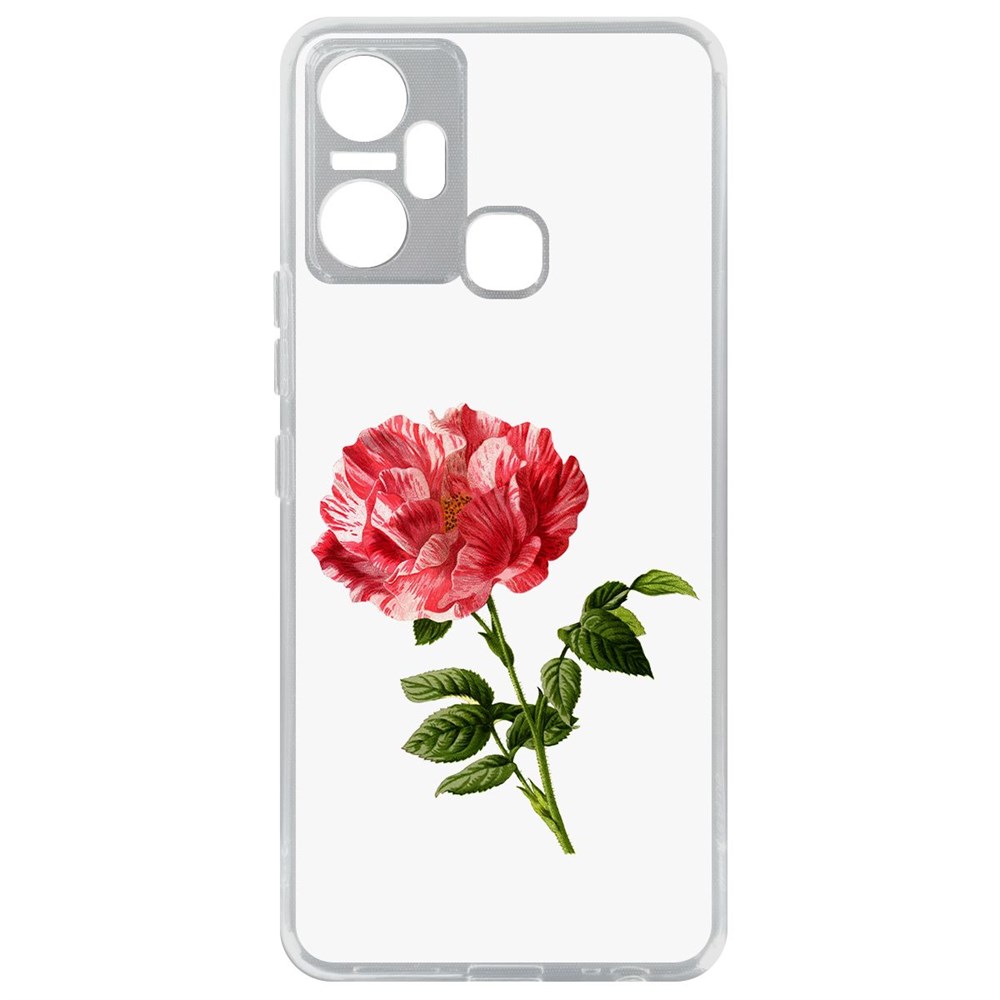 

Чехол-накладка Кейс Рисованная роза для Infinix Smart 6 Plus, Прозрачный