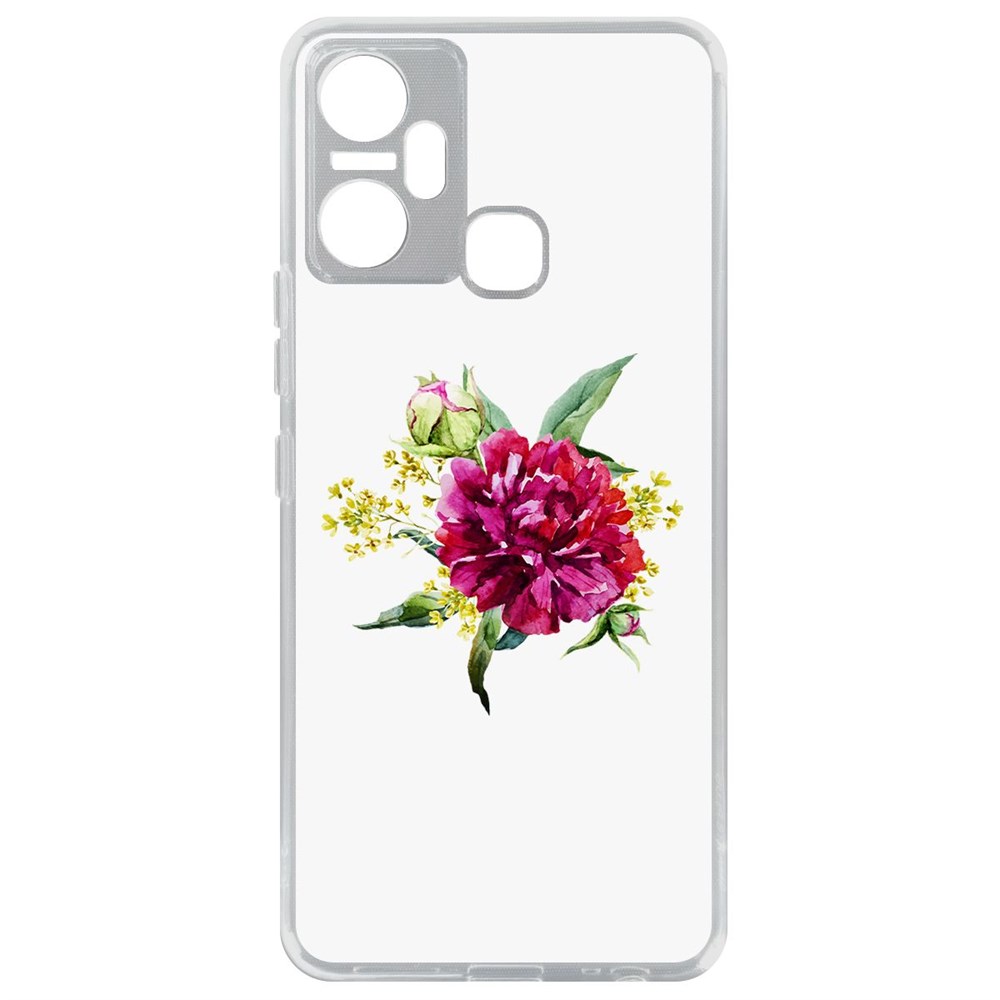 

Чехол-накладка Кейс Цветочная акварель для Infinix Smart 6 Plus, Прозрачный