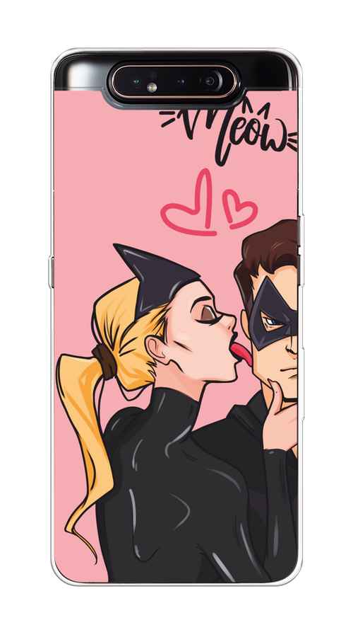 

Чехол Awog на Samsung Galaxy A80 "Kiss of Cat Woman", Розовый;черный;бежевый, 28350-1