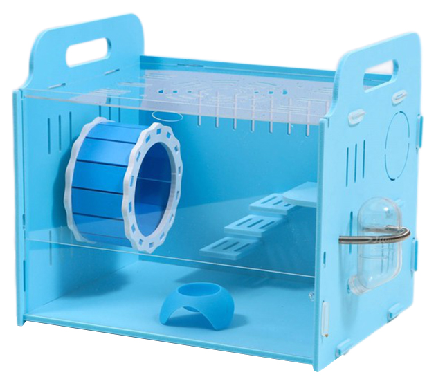 Клетка-переноска Пижон, для грызунов, акриловая, голубая, 29х23,5х26 см