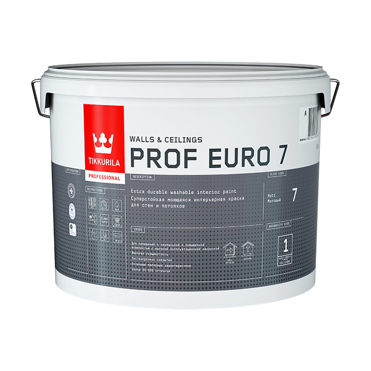 Краска Tikkurila Prof Euro 7, база A, 9 л