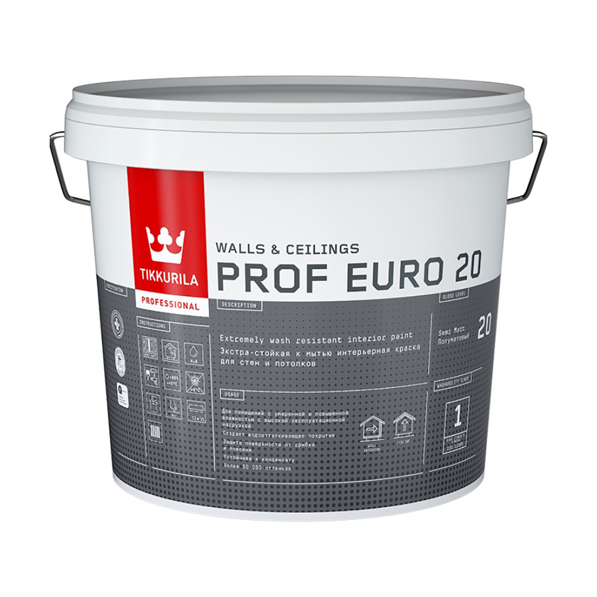 фото Краска tikkurila prof euro 20, база c, 9 л