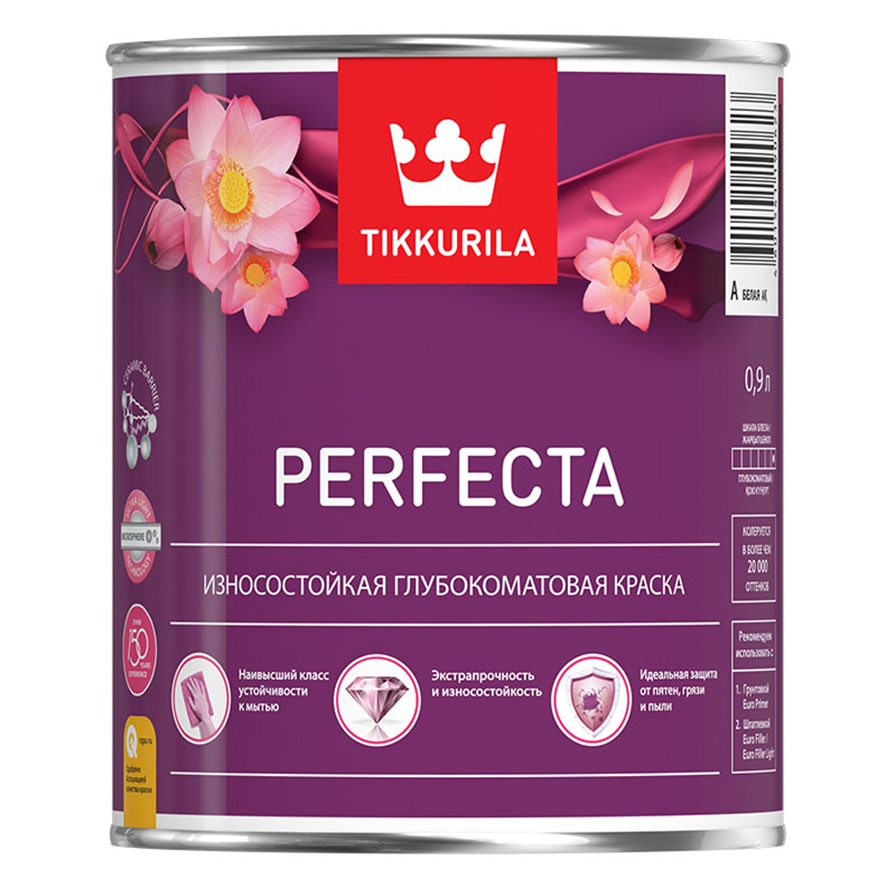 Краска Tikkurila Perfecta, база C, 0,9 л краска интерьерная tikkurila perfecta цвет бесцветный 0 9 л