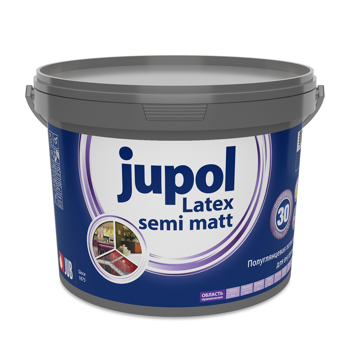 фото Краска jub jupol latex semi matt, база a, 5 л