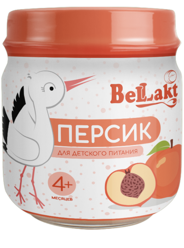 

Пюре фрктовое Беллакт из персиков , 80г, с 4 м.,12 шт
