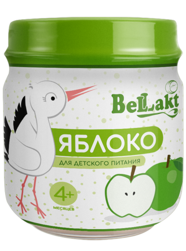 

Пюре фрктовое Беллакт из яблок, 80г, с 4 м.,12 шт