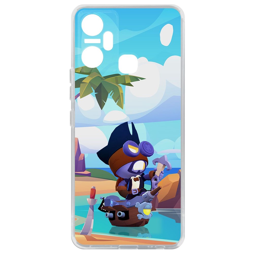 

Чехол-накладка Кейс Brawl Stars-Темный Корсар Карл для Infinix Smart 6 Plus, Прозрачный
