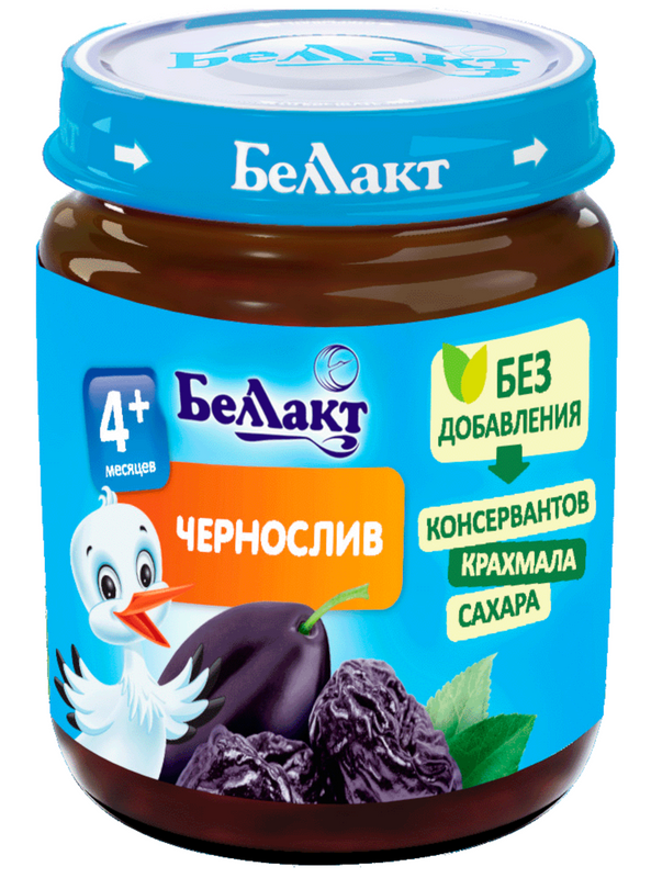 

Пюре фруктовое Беллакт из чернослива, 100г, с 4 м.,12 шт, чернослив