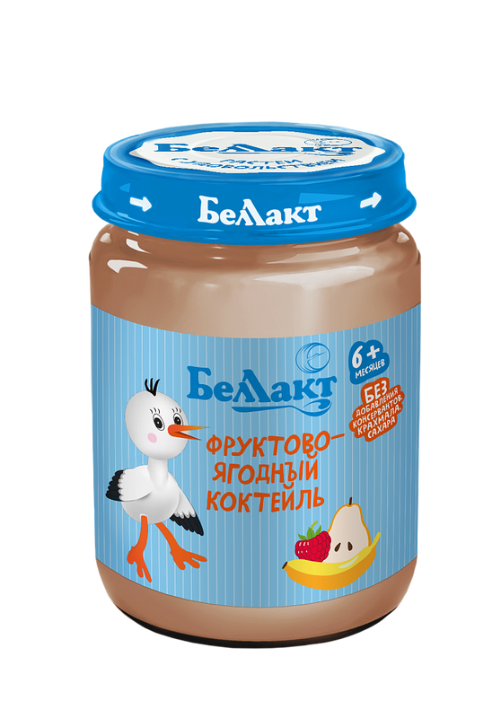 

Пюре фруктовое Беллакт Фруктово-ягодный коктейль из груш, банана и малины, 170г, 1 шт., Фруктово-ягодный коктейль из груш, банана и малины