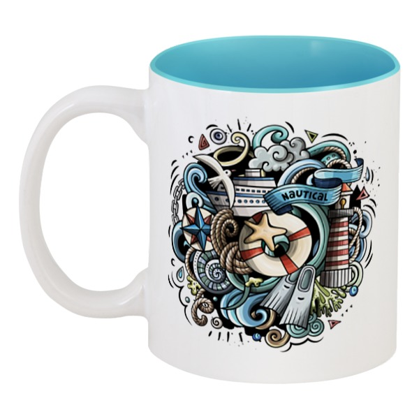 

Кружка Printio цветная внутри Морская, Разноцветный