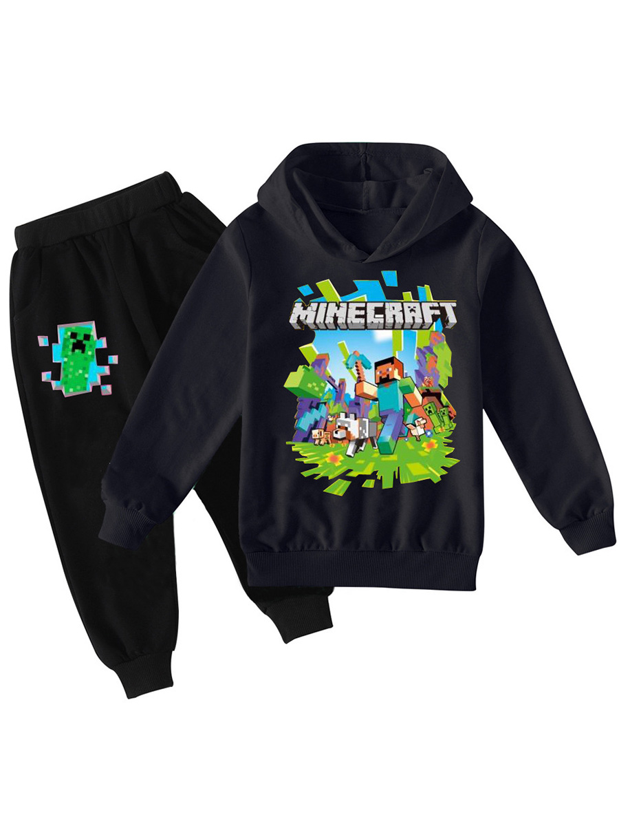 Костюм спортивный StarFriend Майнкрафт Minecraft, черный; зеленый, 140 карнавальная маска maskbro эндермена из игры minecraft майнкрафт 100 004