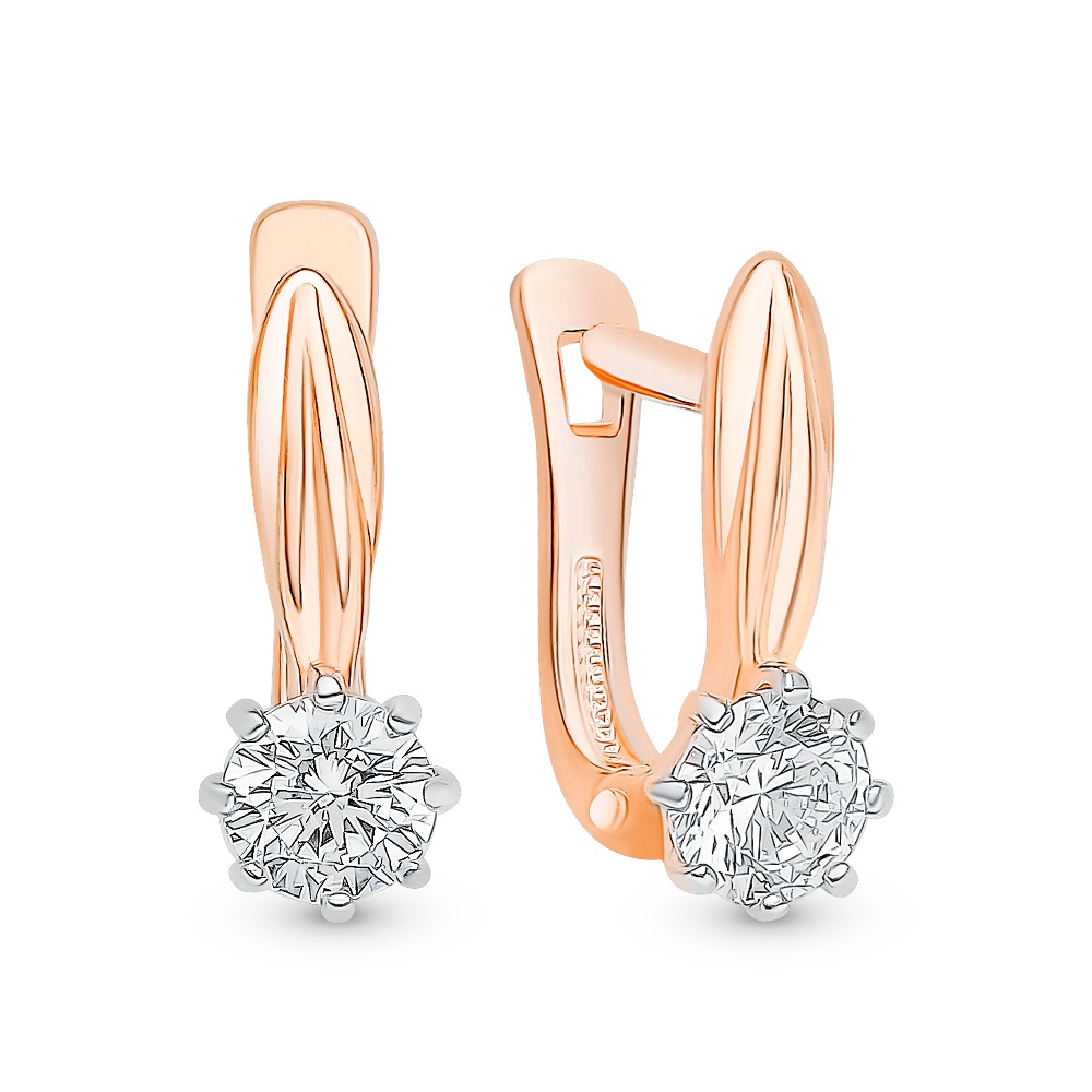 

Серьги из серебра 585Gold 702011514, фианит, 702011514