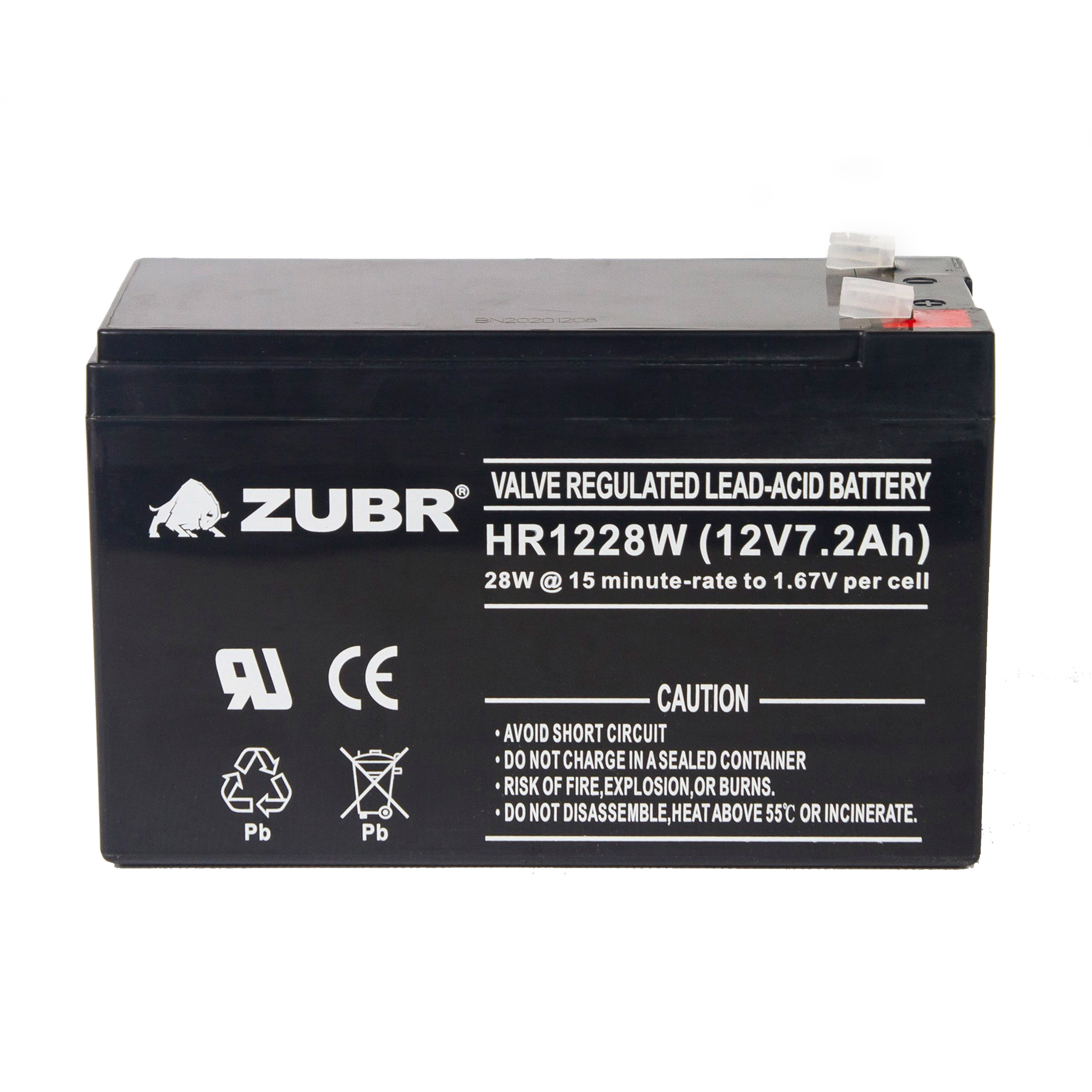 Аккумулятор для ибп ZUBR 12v 7.2Ah F2/T2 ZUBR12V7,2AhHR1228W