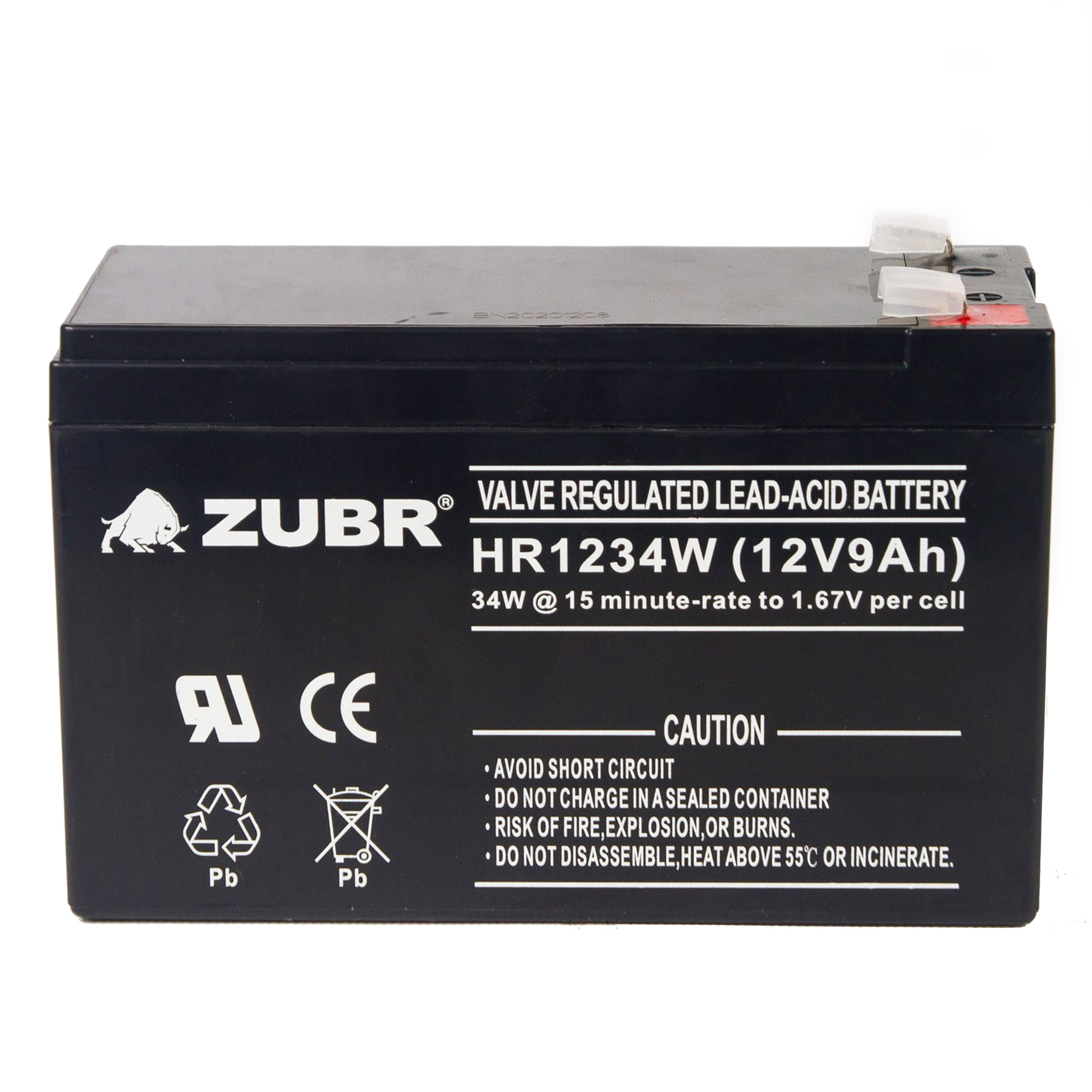 Аккумулятор для ибп ZUBR 12v 9Ah F2/T2 ZUBR12V9AhHR1234W