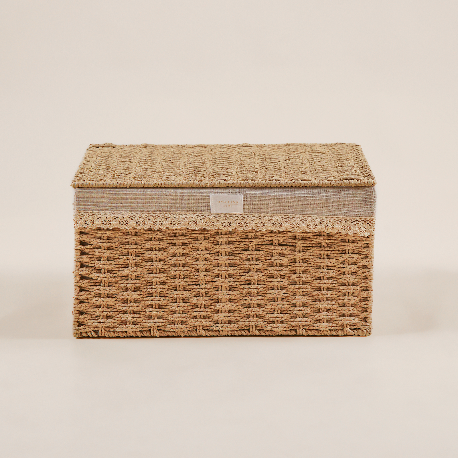 Корзина для хранения SL Home Wicker, размер 30х20х15,5 см с крышкой