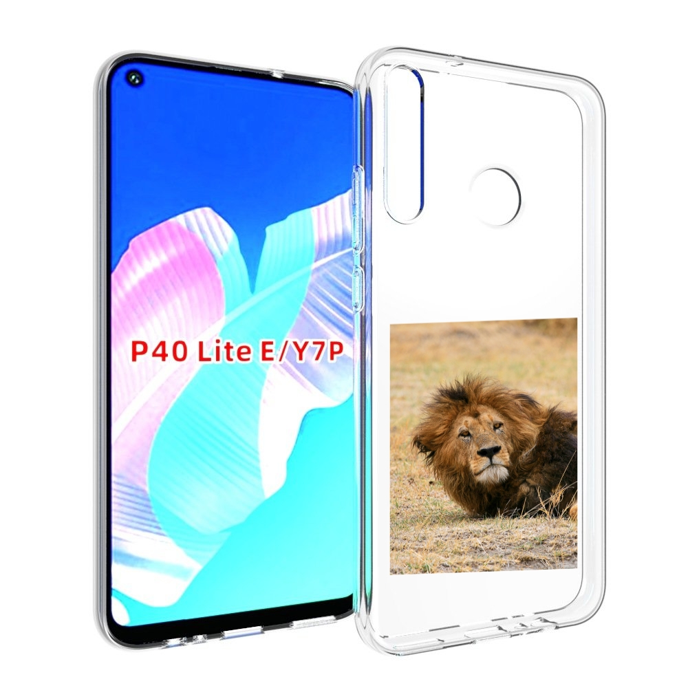 Чехол бампер MyPads Лев-лежит мужской для Huawei P40 Lite E