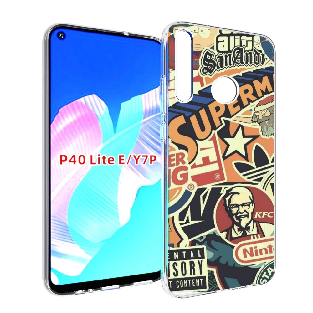 

Чехол бампер MyPads Лейблы-на-постере для Huawei P40 Lite E, Прозрачный, Tocco