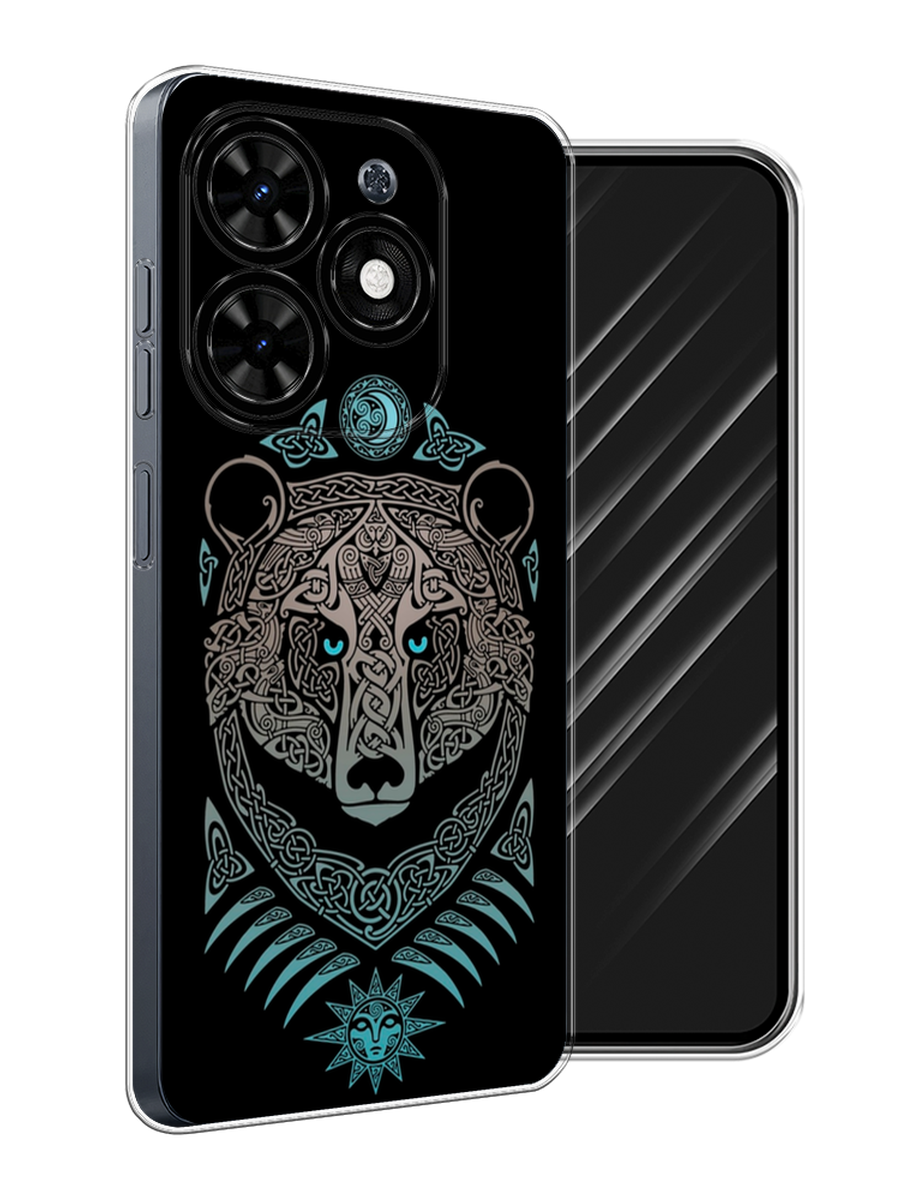 

Чехол Awog на Tecno Spark Go 2024 "Кельтский медведь", Черный;серый, 304650-1