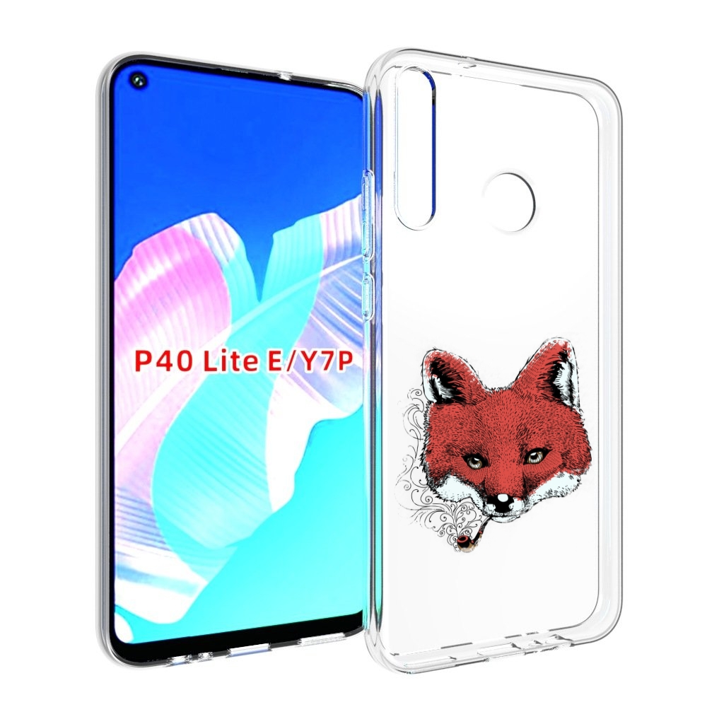 

Чехол бампер MyPads Лис с трубкой для Huawei P40 Lite E, Прозрачный, Tocco