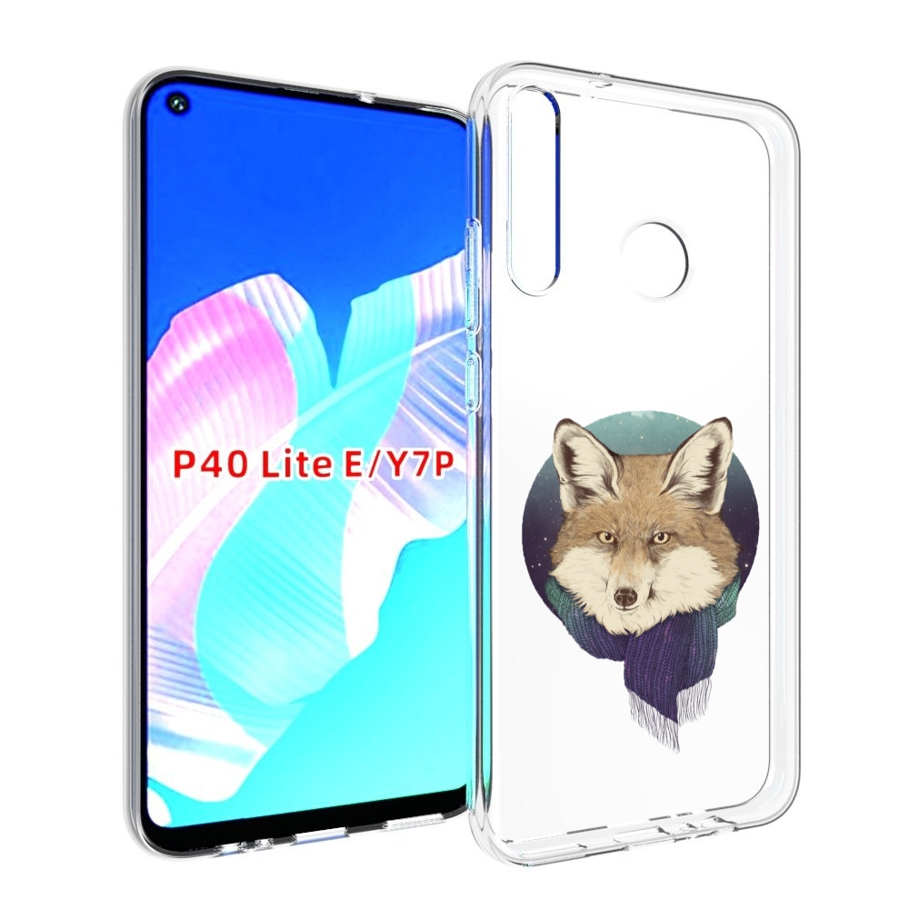 Чехол бампер MyPads Лиса с шарфом для Huawei P40 Lite E