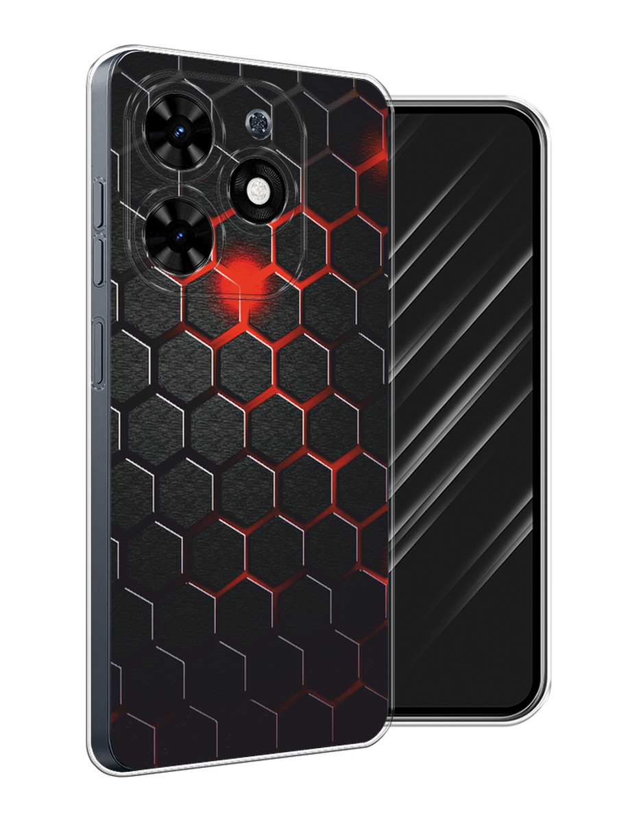 

Чехол Awog на Tecno Spark Go 2024 "Фон соты красные", Красный;черный, 304650-1