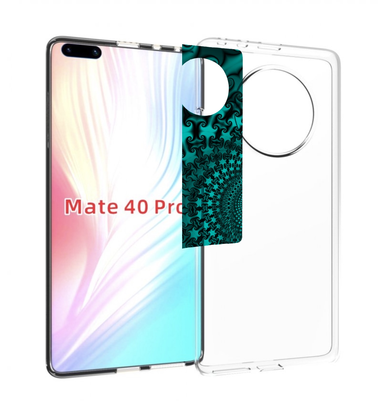 

Чехол MyPads зеленый-гипноз для Huawei Mate 40 Pro (NOH-NX9), Прозрачный, Tocco