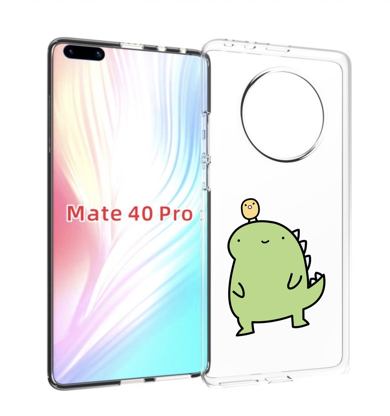 

Чехол MyPads зеленый-динозаврик детский для Huawei Mate 40 Pro (NOH-NX9), Прозрачный, Tocco