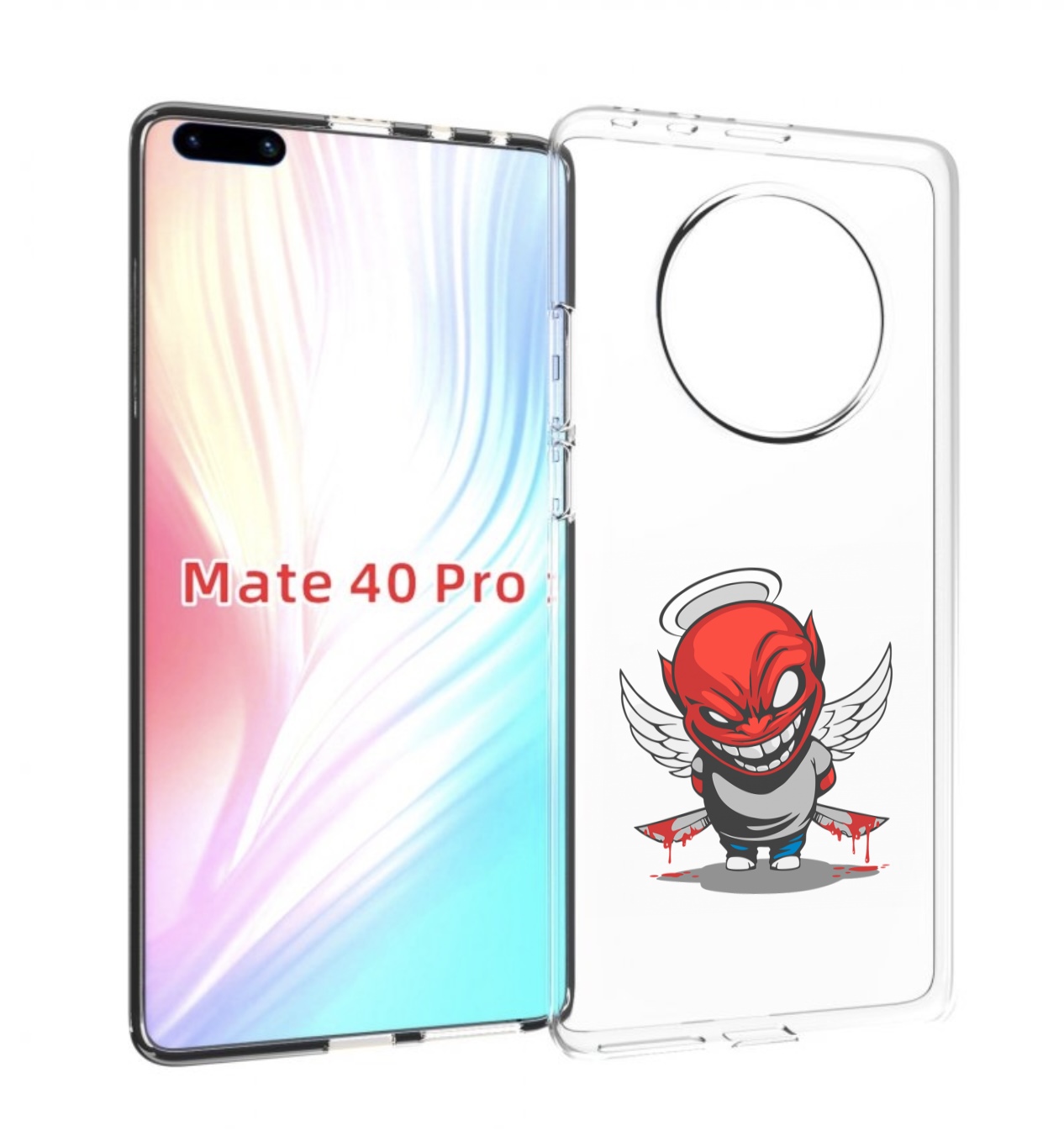 

Чехол MyPads злой-ангел для Huawei Mate 40 Pro (NOH-NX9), Прозрачный, Tocco