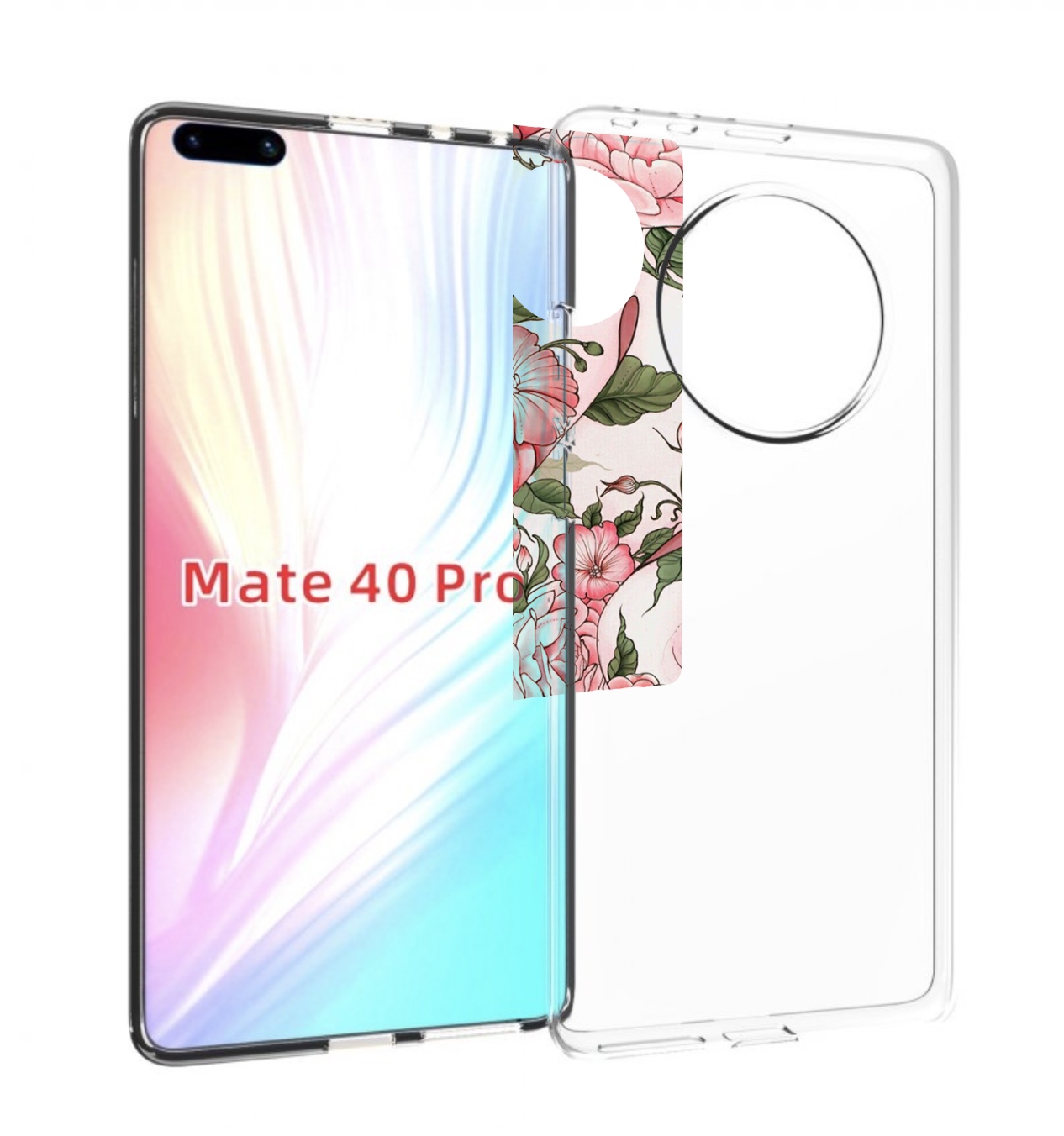 

Чехол MyPads змея-в-розовых-цветах женский для Huawei Mate 40 Pro (NOH-NX9), Прозрачный, Tocco