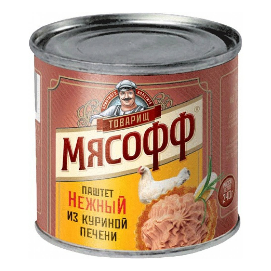 

Паштет из куриной печени Товарищ Мясофф Нежный 240 г