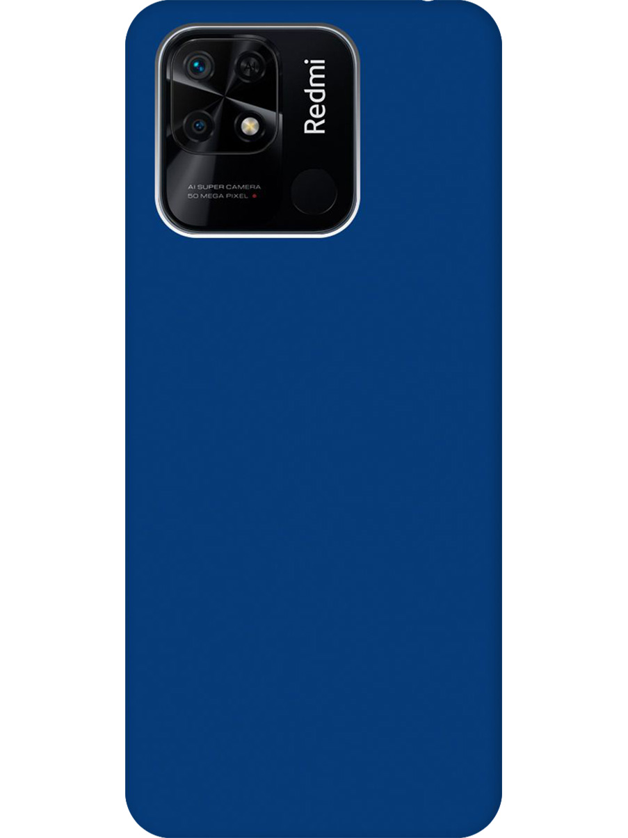 

Силиконовый чехол на Xiaomi Redmi 10C матовый синий, 736538713