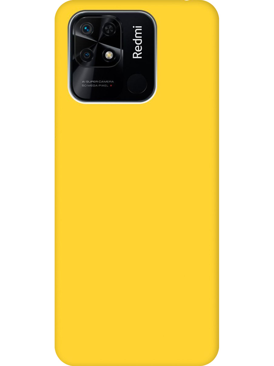 

Силиконовый чехол на Xiaomi Redmi 10C матовый желтый, 736538721