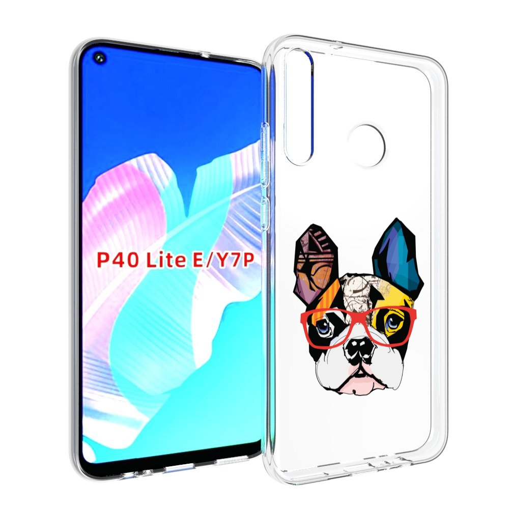Чехол бампер MyPads Мопс-в-очках для Huawei P40 Lite E