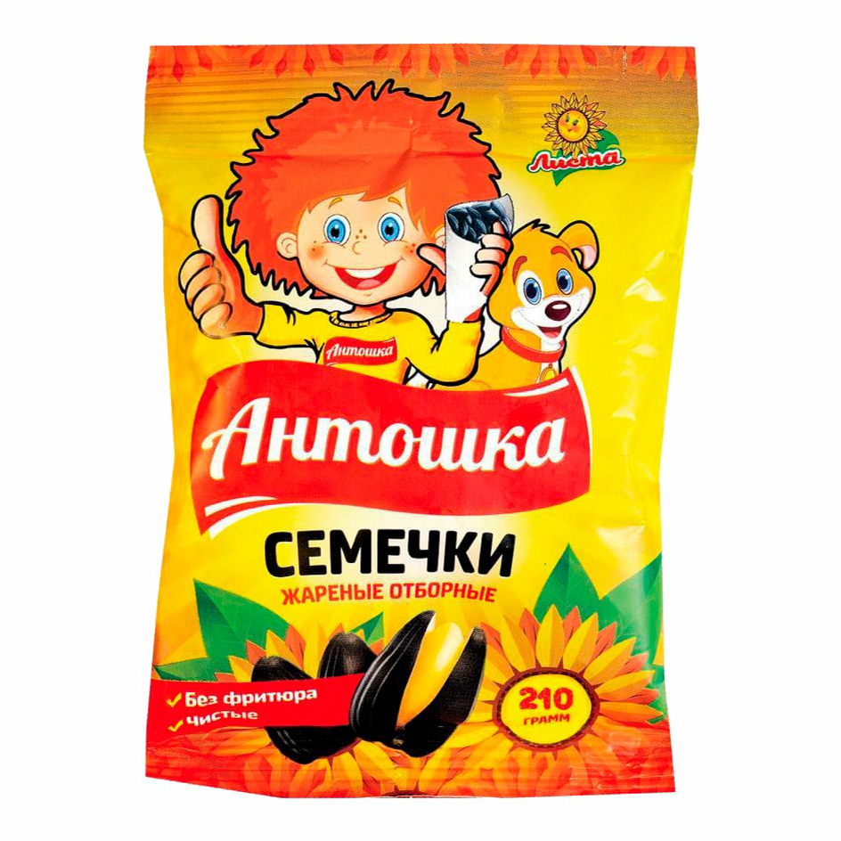 

Семечки подсолнечные Антошка жареные отборные 210 г
