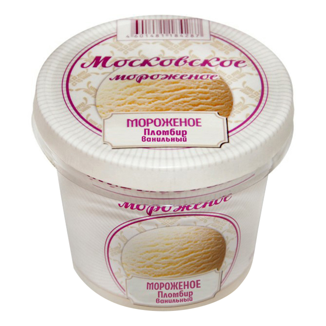 Мороженое пломбир Московское мороженое ванильное с ложечкой 100 мл