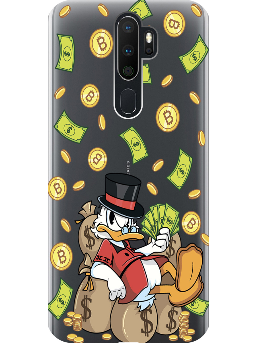 

Силиконовый чехол на Oppo A5 (2020)/A9 (2020) с принтом "Богатый Скрудж" прозрачный, 726151371